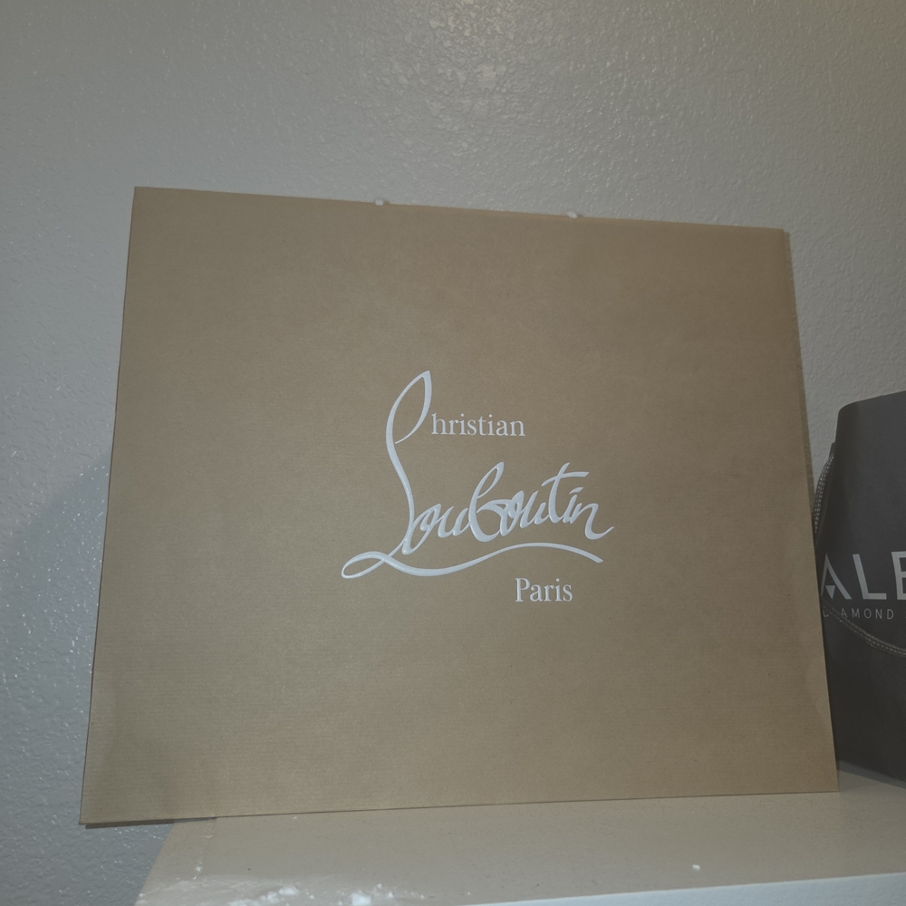 Christian Louboutin Brown Shopping Bag with White Logo